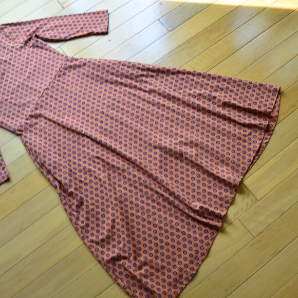 Pact Orange and Black Geometric Fit and Flare 3/4 Sleeve Dress Size M - Picture 10 of 11